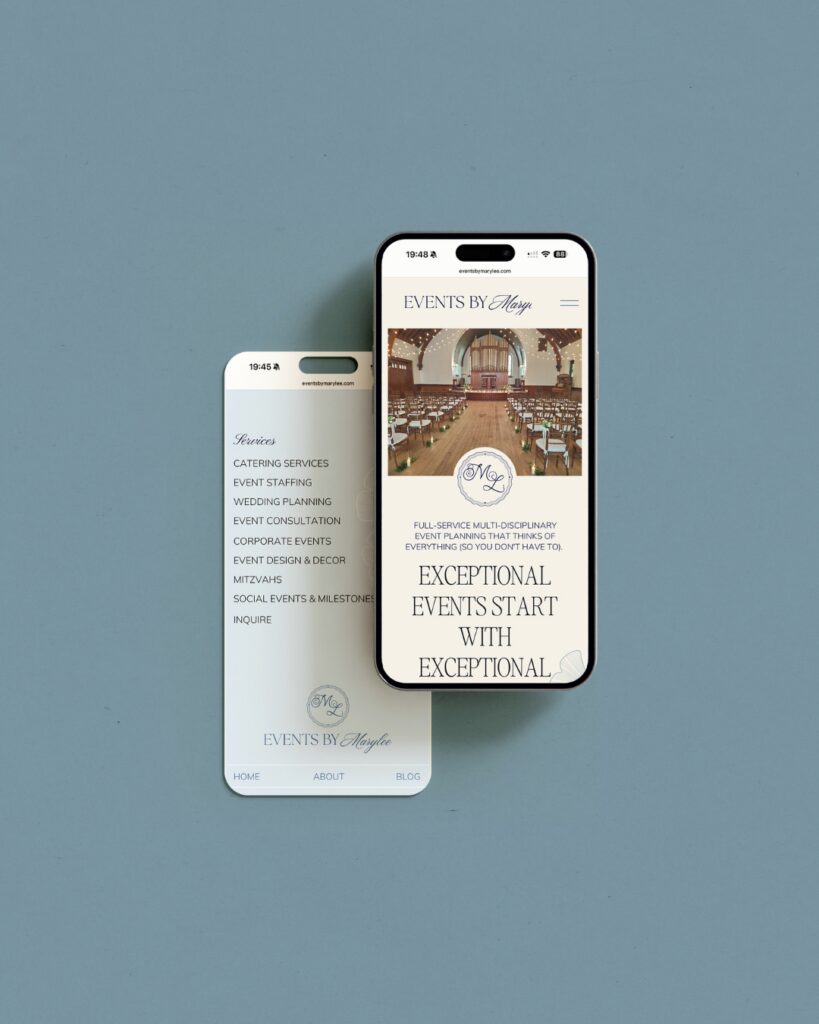 Events by Marylee new website in mobile version